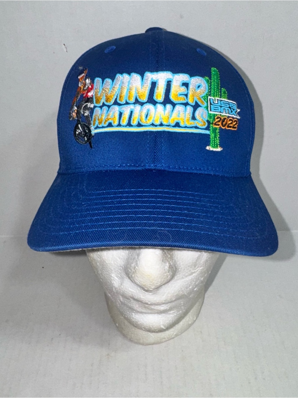 Port Authority Winter Nationals USA BMX 2022 Adjustable Baseball Cap Blue S/M